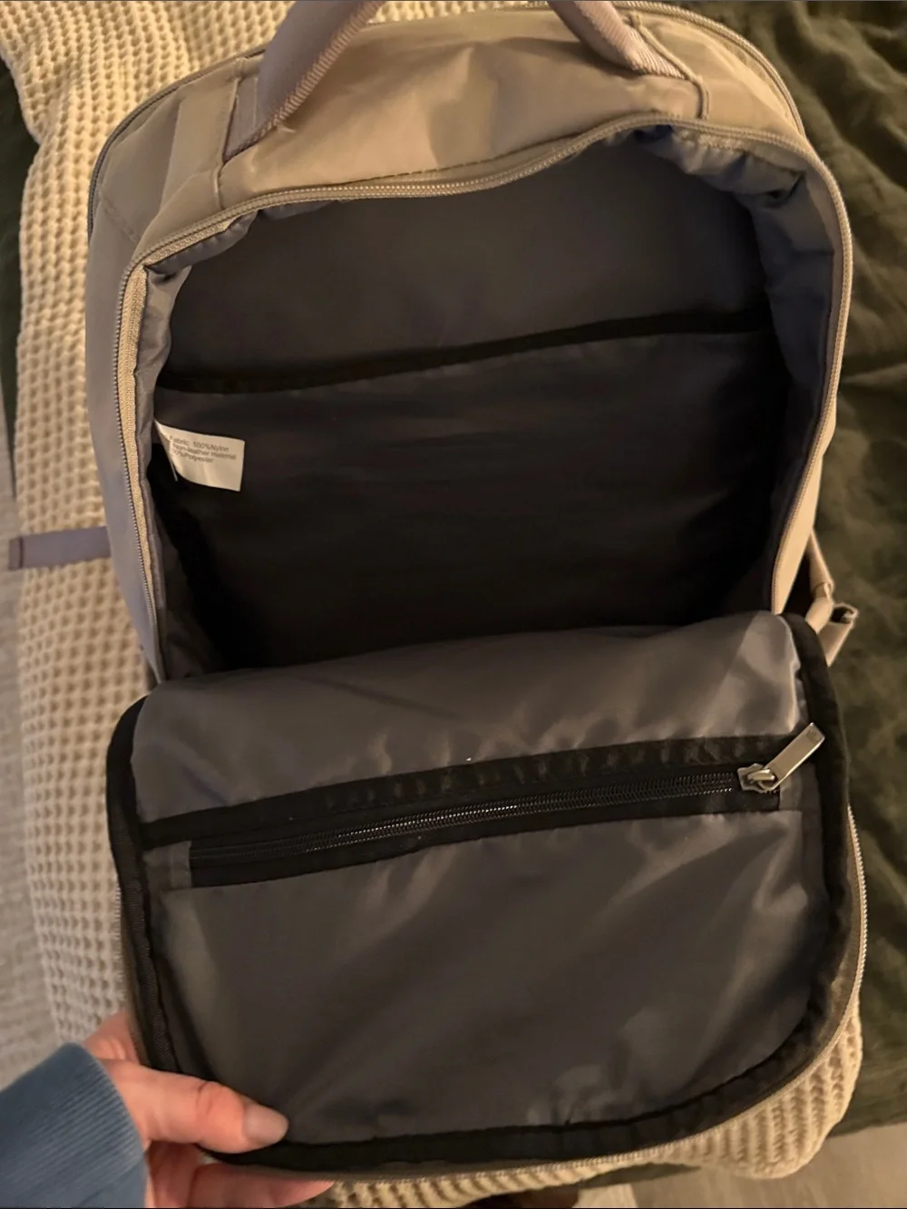 Open Story Commuter Backpack in Taupe with Gold Hardware - Unbranded